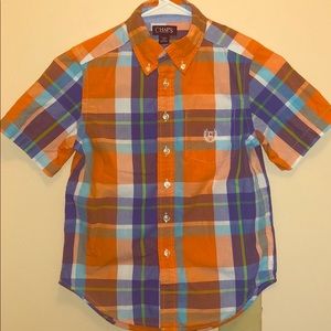 Chaps boys button up short sleeve shirt size 8